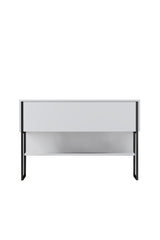 Dressoirs - Modern Dressoir Wit Luxe 120x80x30 - Zwart Frame - Eén Vak - Dimehouse