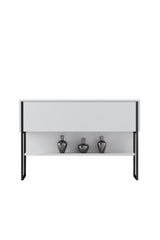 Dressoirs - Modern Dressoir Wit Luxe 120x80x30 - Zwart Frame - Eén Vak - Dimehouse