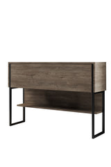 Dressoirs - Modern Dressoir Walnoot Luxe 120x80x30 - Zwart Frame - Eén Vak - Dimehouse