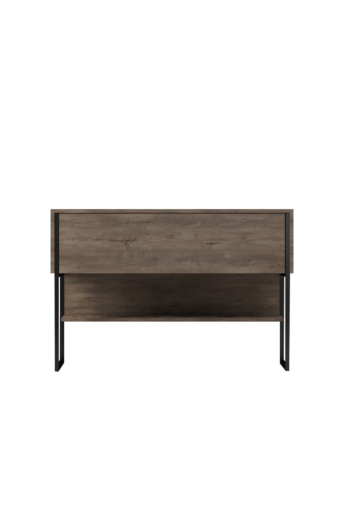Dressoirs - Modern Dressoir Walnoot Luxe 120x80x30 - Zwart Frame - Eén Vak - Dimehouse