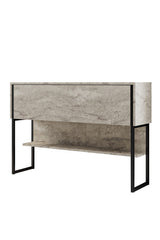 Dressoirs - Modern Dressoir Travertin Luxe 120x80x35 - Zwart Frame - Eén Vak - Dimehouse