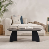 Melina Couchtisch oval aus Holz schwarz 120 cm Melaminbeschichteter Holzverbundstoff