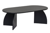 Melina Couchtisch oval aus Holz schwarz 120 cm Melaminbeschichteter Holzverbundstoff