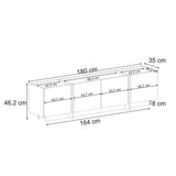 Lowen TV-Schrank Travertin 180 cm Melaminbeschichtetes Holz