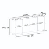 Dorma Konsolentisch Travertinoptik 180 cm Melaminbeschichtetes Holz