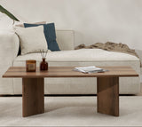 Salontafels - Rechthoekige salontafel walnoot melamine Sabin 119x60 cm - Dimehouse