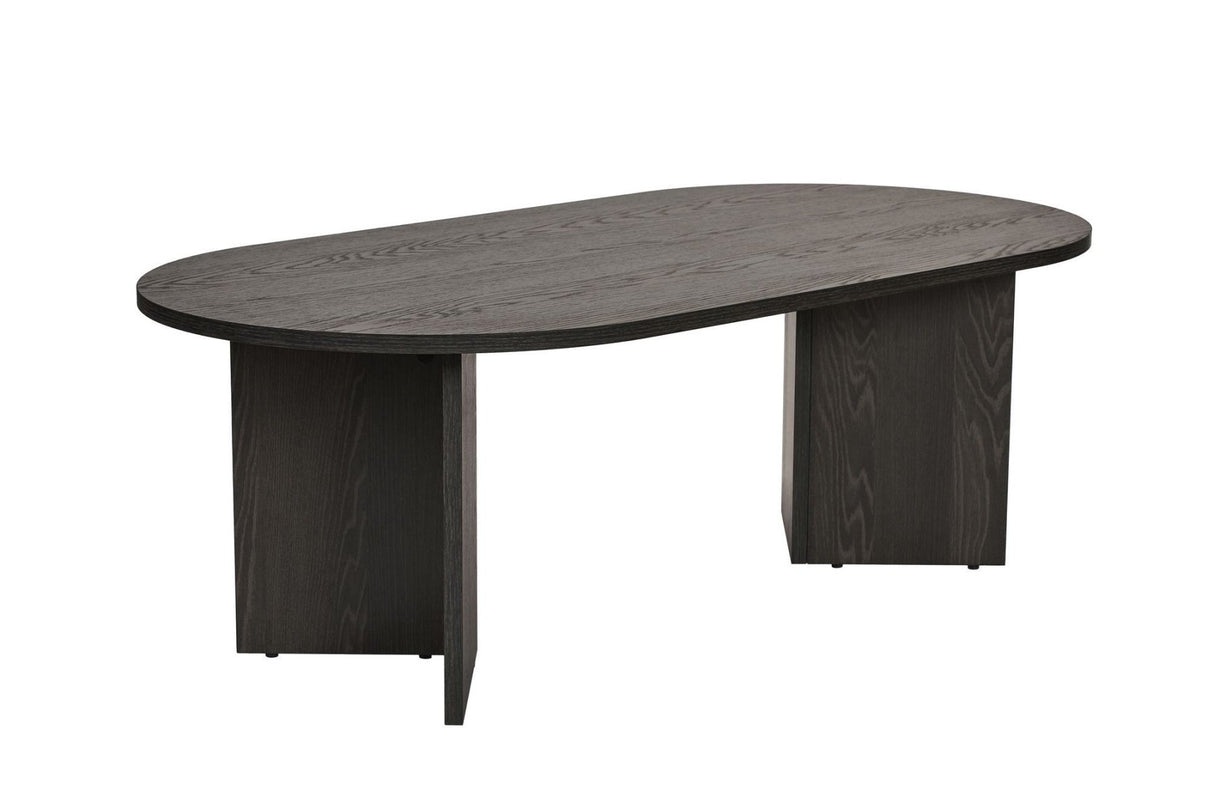 Salontafels - Salontafel zwart melamine boogvorm Koda 119x60 cm - Dimehouse