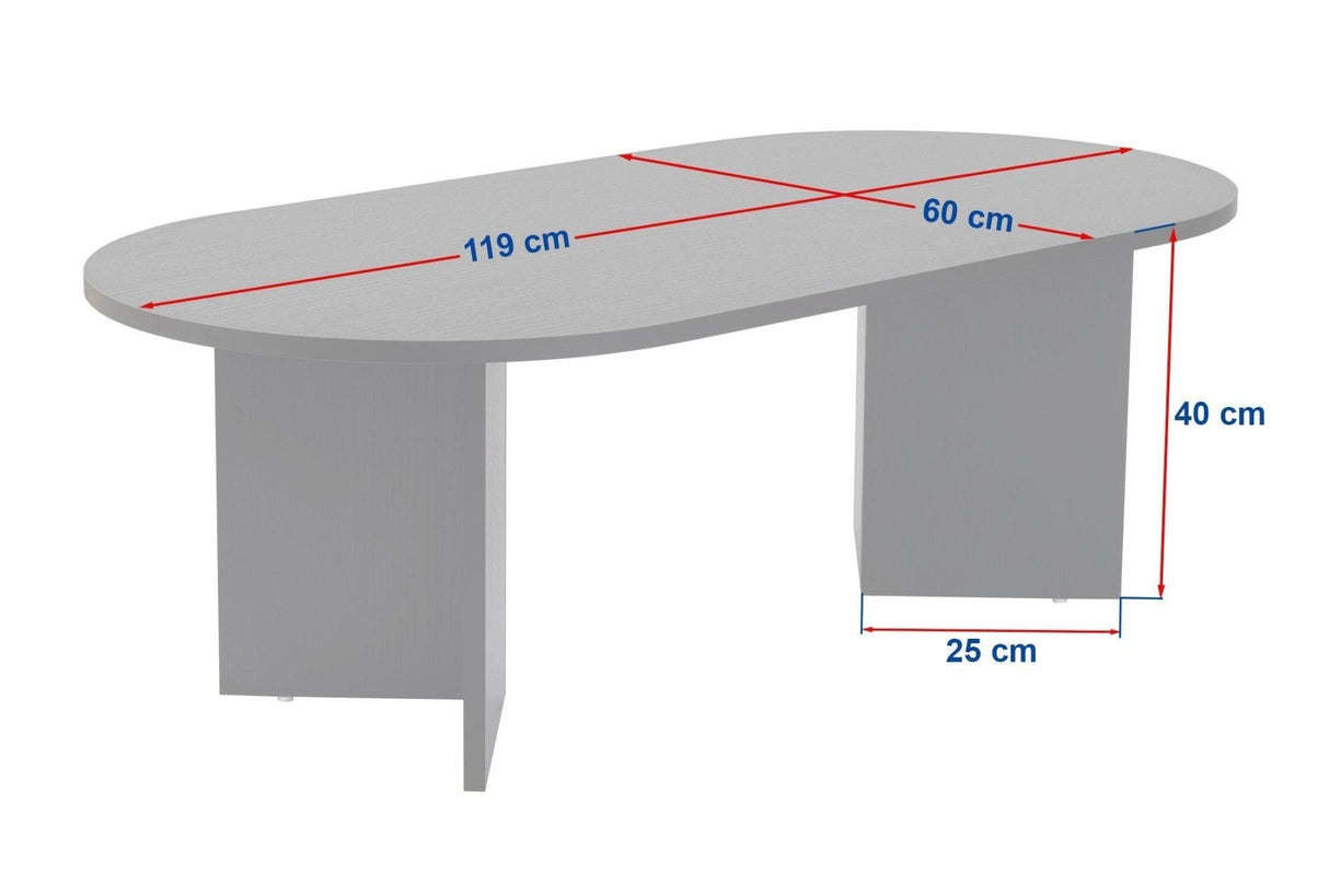 Salontafels - Salontafel zwart melamine boogvorm Koda 119x60 cm - Dimehouse