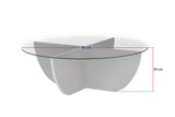 Liya Couchtisch Walnuss oval 90 cm Gehärtetes Glas