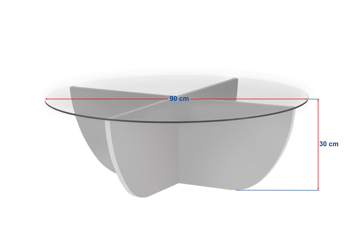 Liya Couchtisch oval schwarz Holzoptik 90 cm gehärtetes Glas