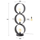 Vloerlampen - Vloerlamp Fons 3 - lichts ringen metaal zwart - Dimehouse