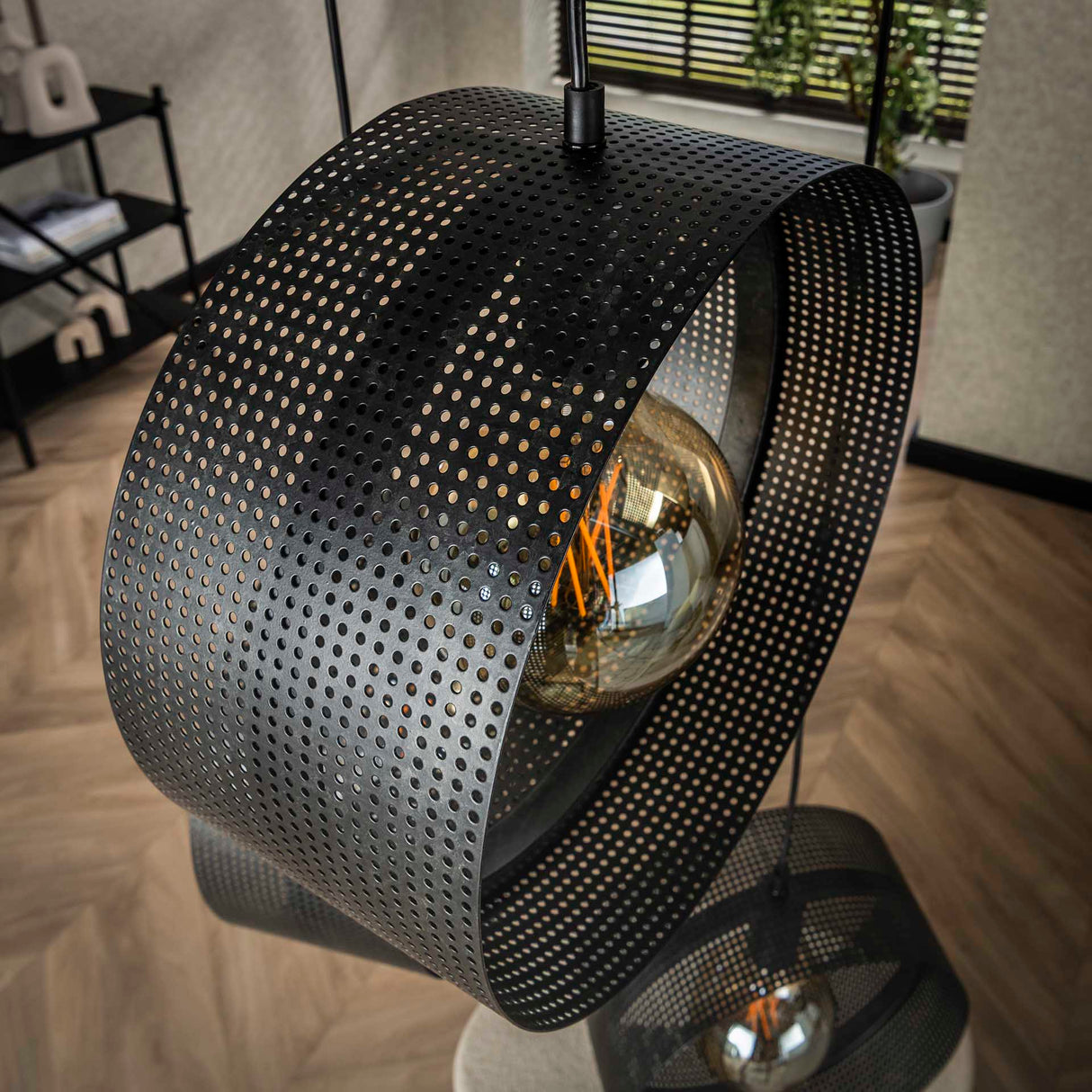 Hanglampen - Hanglamp Fons 3 - lichts getrapt ringen metaal zwart - Dimehouse