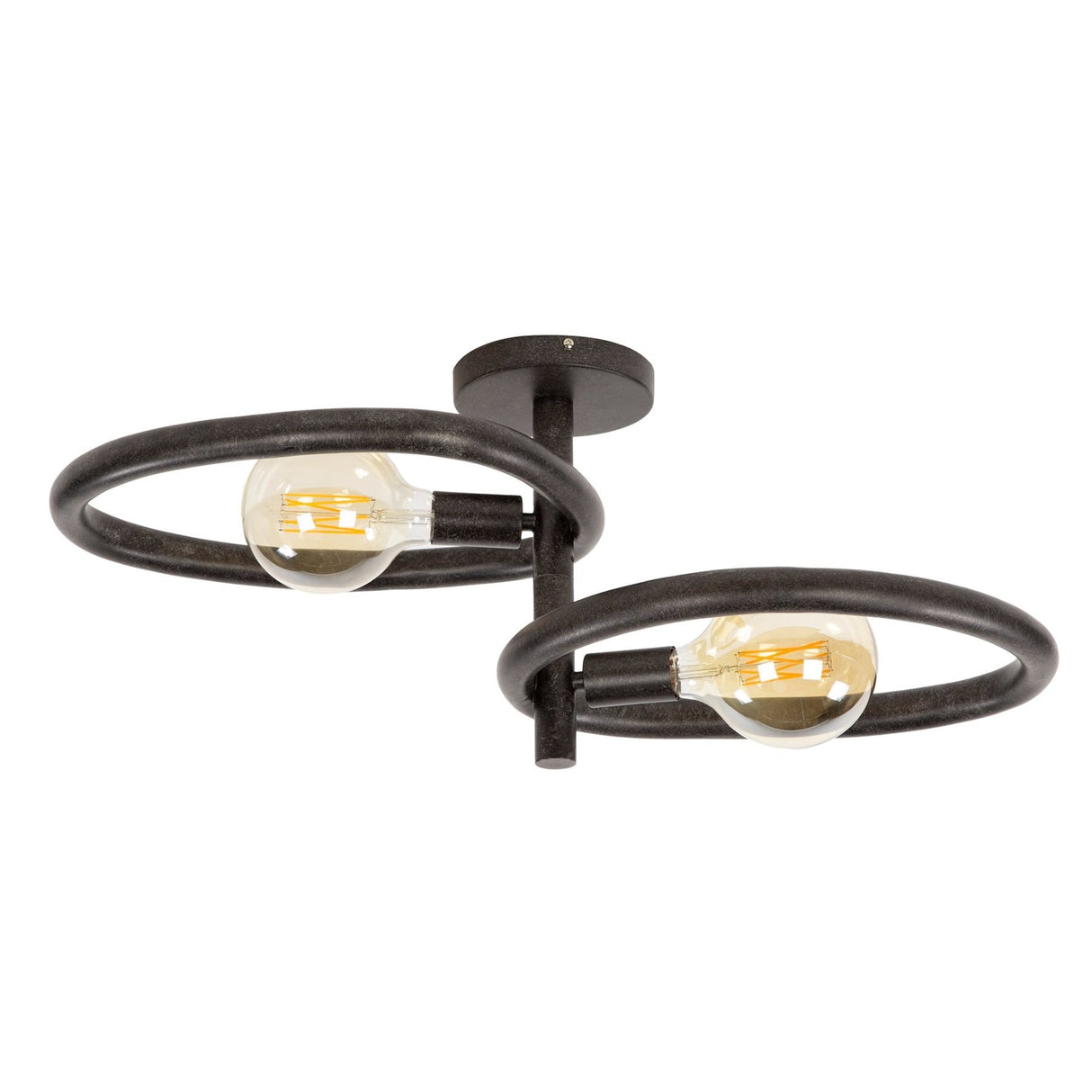 Plafondlampen - Plafondlamp Nova Duo 2 - lichts Zwart Metaal - Dimehouse