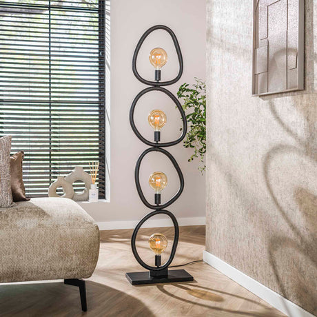 Vloerlampen - Vloerlamp Orion 4 - lichts Zwart Metaal 165 cm - Dimehouse