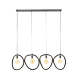 Hanglampen - Hanglamp Nova 4 - lichts Zwart Metaal 140 cm - Dimehouse