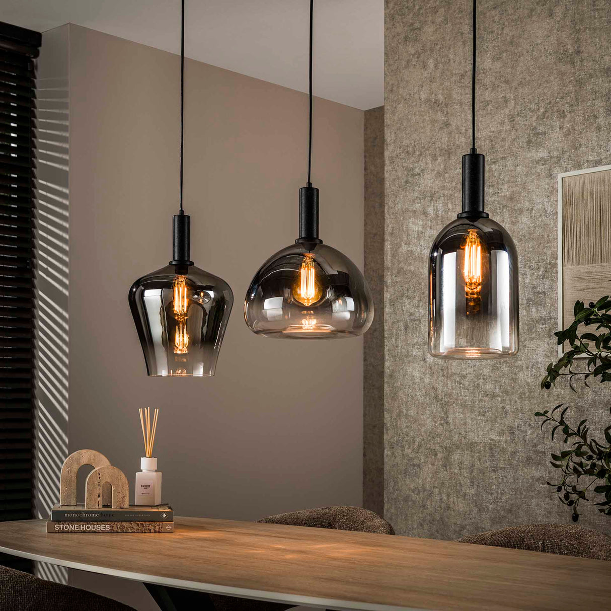 Hanglampen - Hanglamp Nexus 3 - lichts Zwart Metaal 105 cm - Dimehouse