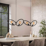 Hanglampen - Industriële hanglamp Liva 4 - lichts zwart metaal - Dimehouse