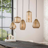 Hanglampen - Hanglamp Axis 5 - lichts rookglas bruin horizontaal - Dimehouse