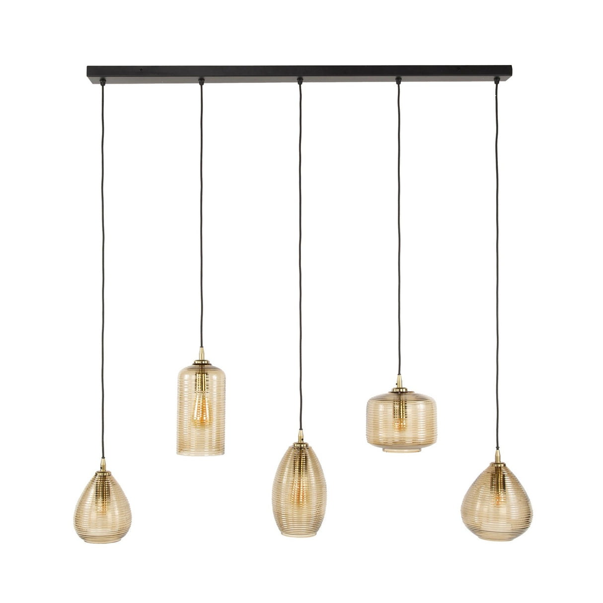 Hanglampen - Hanglamp Axis 5 - lichts rookglas bruin horizontaal - Dimehouse