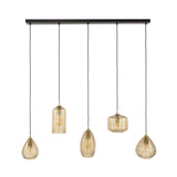 Hanglampen - Hanglamp Axis 5 - lichts rookglas bruin horizontaal - Dimehouse