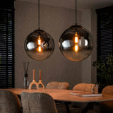 Hanglampen - Moderne Hanglamp Bol Rond Juliette 2 - lichts rookglas - Dimehouse