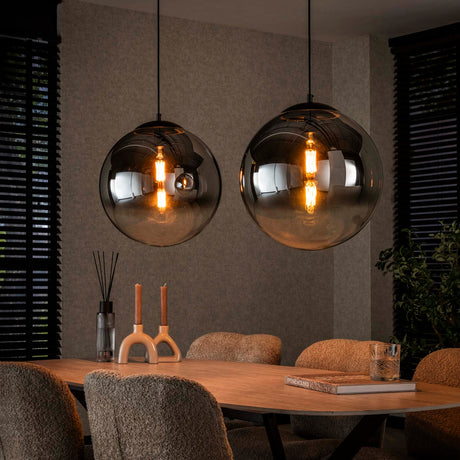 Hanglampen - Moderne Hanglamp Bol Rond Juliette 2 - lichts rookglas - Dimehouse