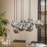 Hängelampe Rocks DH Innenraum verchromt LxBxH 104x55x36 Glas Stimmungsvolles Foto diagonale Vorderansicht