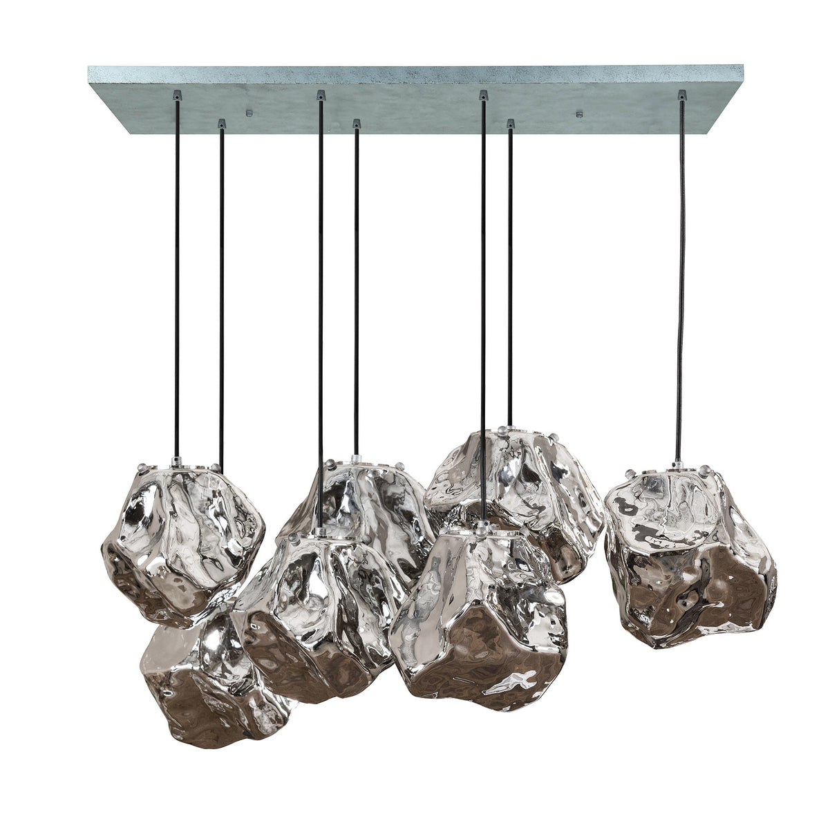 Hängelampe Rocks DH Innenraum verchromt LxBxH 104x55x36 Glas Weiß Foto Vorderansicht