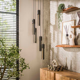 Hanglampen - Hanglamp Judy 5 - lichts getrapt zwart - Dimehouse