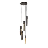 Hanglampen - Hanglamp Judy 5 - lichts getrapt zwart - Dimehouse