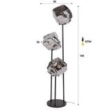 Vloerlamp - Vloerlamp 3 - lichts getrapt chroom glas Rocks - Dimehouse