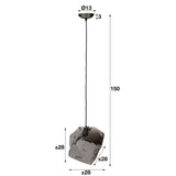 Hängelampe Rocks DH Innenraum verchromt LxBxH 45x34x34 Glas Weiß Fotogrößenangabe
