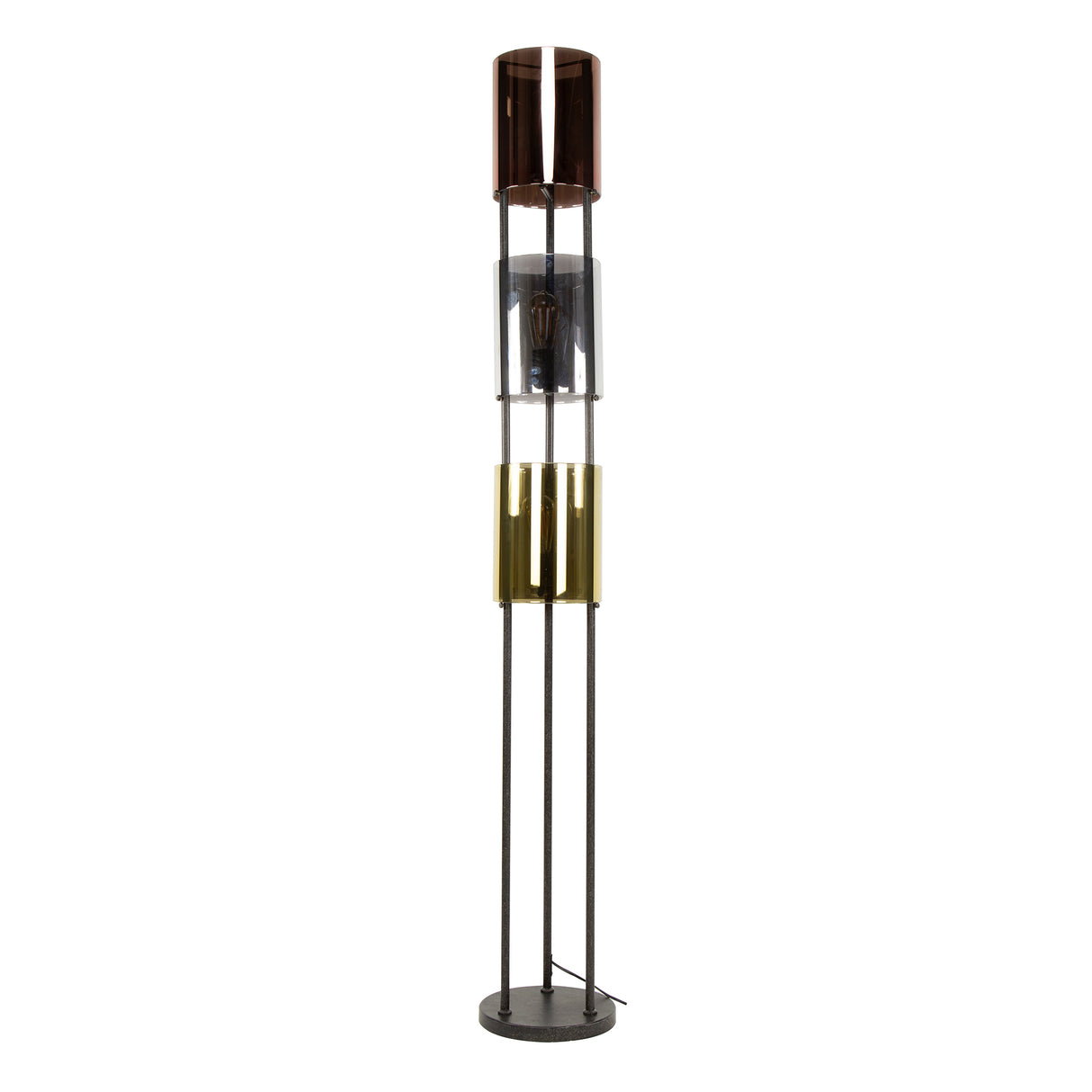 Vloerlampen - Vloerlamp Nox 3 - lichts Zwart Metaal 175 cm - Dimehouse