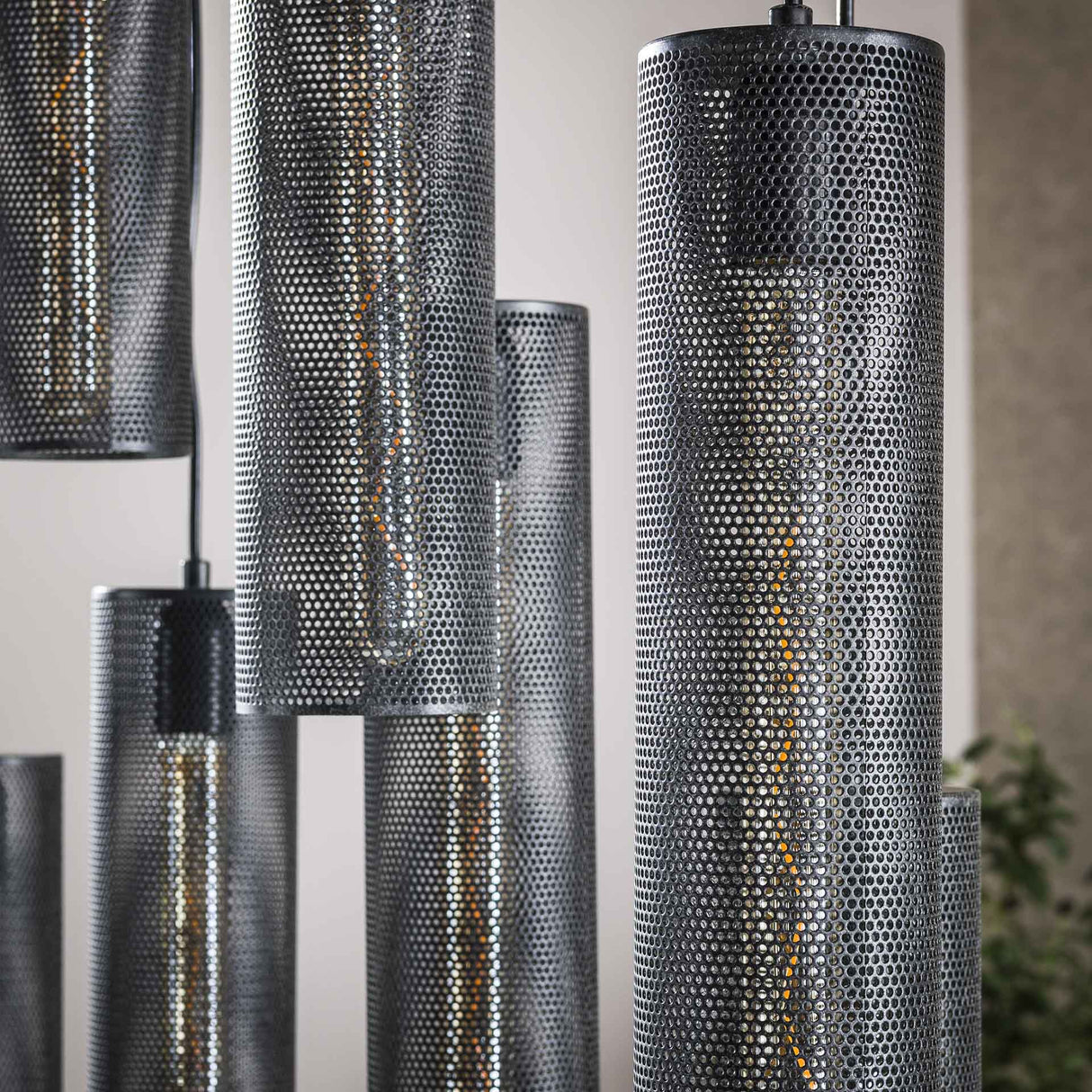 Hanglampen - Hanglamp Zavi 9 - lichts mesh zwart - Dimehouse
