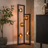 Vloerlampen - Industriële Vloerlamp Ada 5 - lichts Gekleurd Glas Hoek - Dimehouse