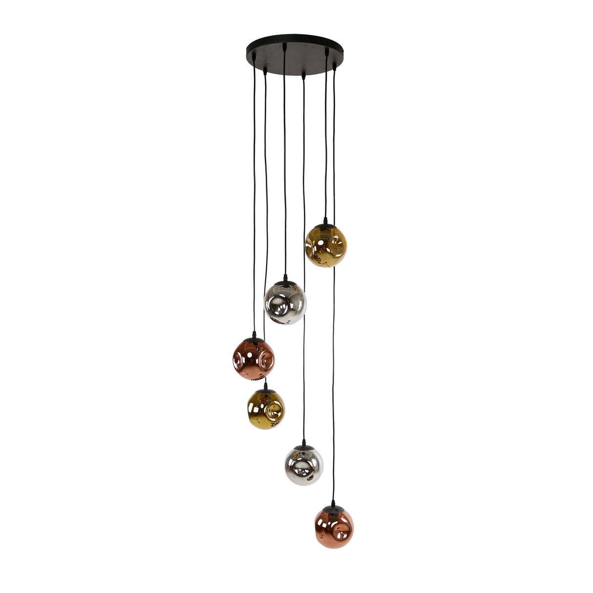 Hanglampen - Hanglamp Ada 6 - lichts getrapt gekleurd glas - Dimehouse