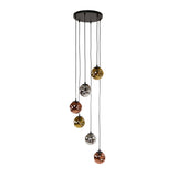 Hanglampen - Hanglamp Ada 6 - lichts getrapt gekleurd glas - Dimehouse