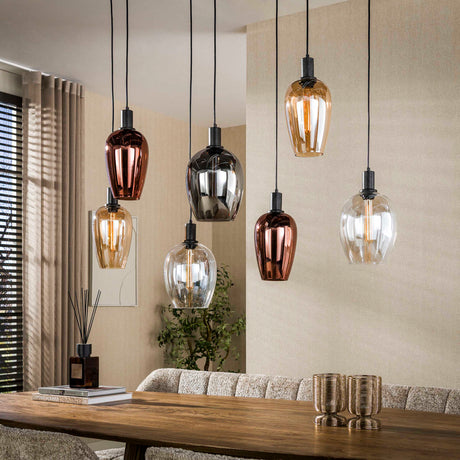 Hanglamp - Hanglamp 7 - lichts gekleurd glas Ayaz - Dimehouse