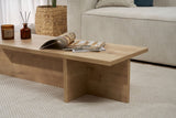 Salontafels - Rechthoekige salontafel Eiken melamine - 120x45x30 cm - Portland - Dimehouse