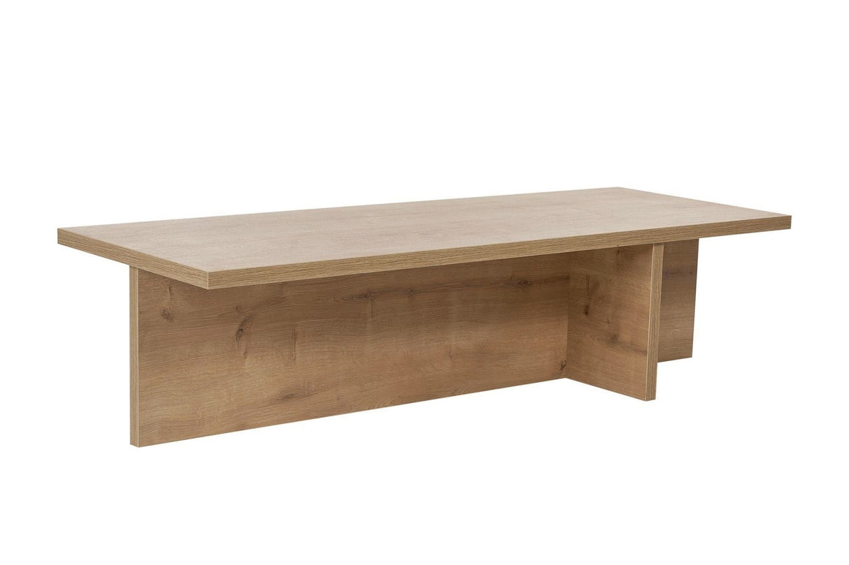 Salontafels - Rechthoekige salontafel Eiken melamine - 120x45x30 cm - Portland - Dimehouse