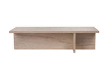 Salontafels - Rechthoekige salontafel travertin melamine - 120x45x30 cm - Portland - Dimehouse