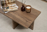 Salontafels - Rechthoekige salontafel walnoot melamine - 120x45x30 cm - Portland - Dimehouse