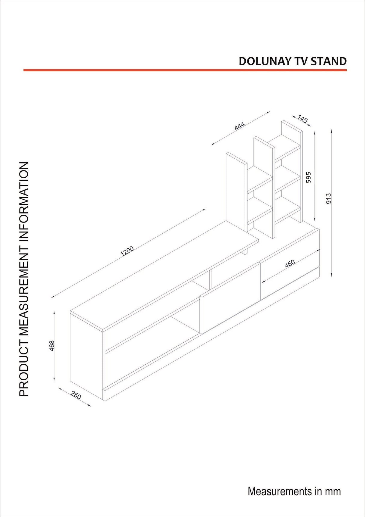 TV Meubels - TV Meubel Set Dolunay Wit Melamine 164,4x91,3x25 cm - Dimehouse