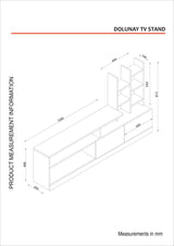TV Meubels - TV Meubel Set Dolunay Wit Melamine 164,4x91,3x25 cm - Dimehouse