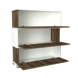 Schoenenkasten - Schoenenkast Napolyon Wit Walnoot Melamine 90x93x30 cm - Dimehouse