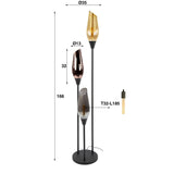 Vloerlampen - Moderne vloerlamp Coco 3 - lichts zwart met glasbollen - Dimehouse