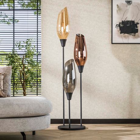 Vloerlampen - Moderne Vloerlamp Coco 3 - lichts gekleurd glas - Dimehouse