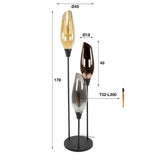 Vloerlampen - Moderne Vloerlamp Coco 3 - lichts gekleurd glas - Dimehouse
