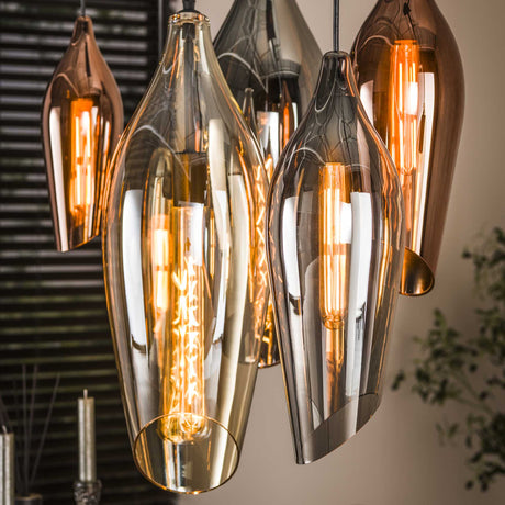 Hanglampen - Moderne Hanglamp Coco 7 - lichts gekleurd glas - Dimehouse
