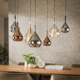 Hanglampen - Moderne Hanglamp Noxen 7 - lichts Gekleurd Glas - Dimehouse